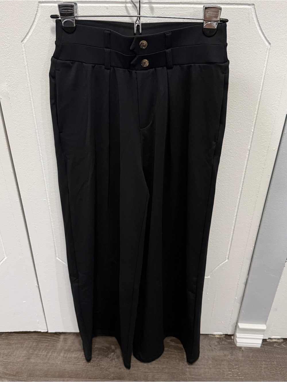 NWT Halara Black High Waisted Double Waistband Wide Leg Work Pants